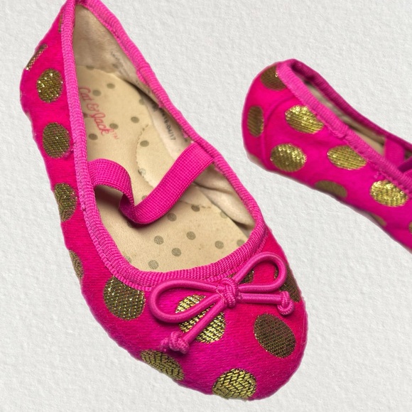 Polka Dot Pink & Gold Cat & Jack Flats - Picture 2 of 4